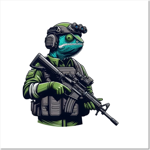 Tactical Cameleon Mastery Tee: Where Style Meets Stealth Wall Art by Rawlifegraphic